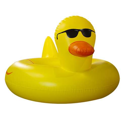 bouée canard à lunettes