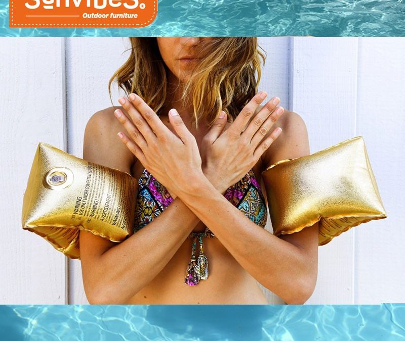 Brassards de piscine dorés Sunvibes