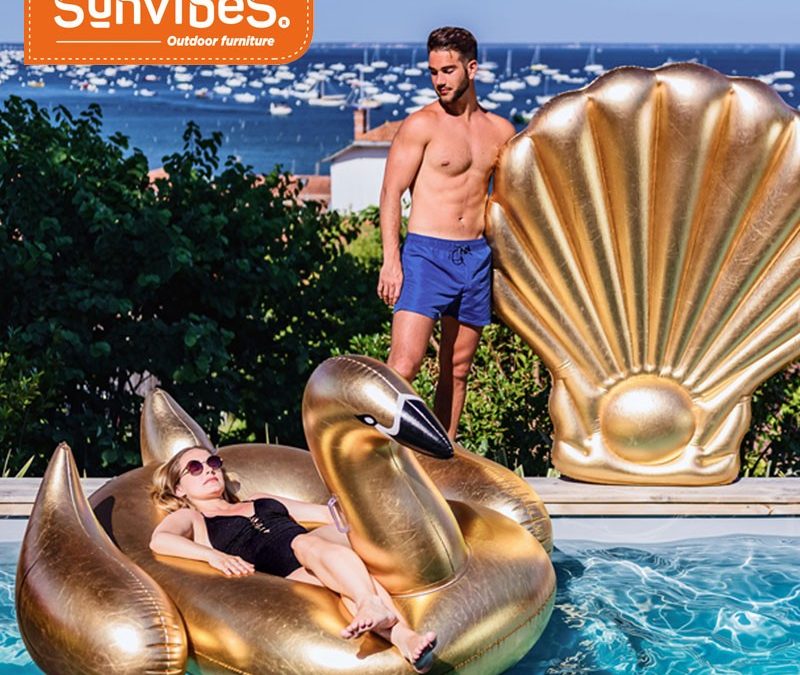Fauteuil flottant Cygne Gold Sunvibes