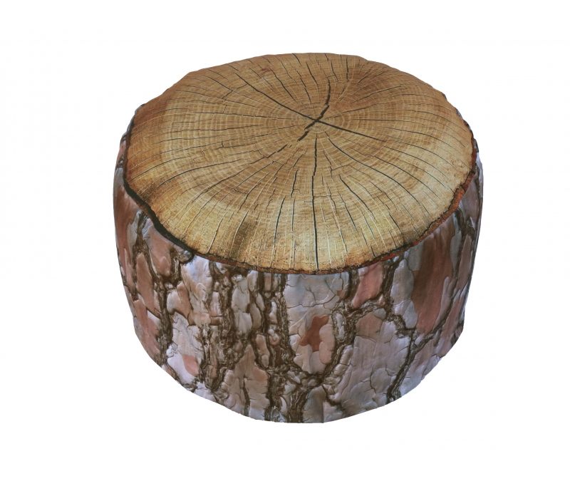 Pouf gonflable bois, déhoussable