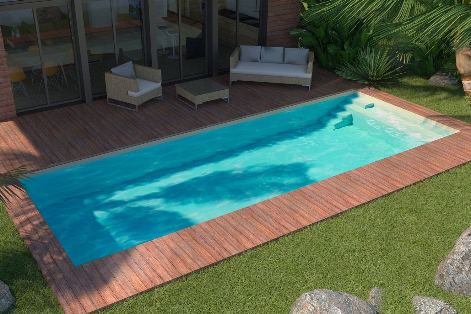 Piscine fond plat Maupiti gamme YELO